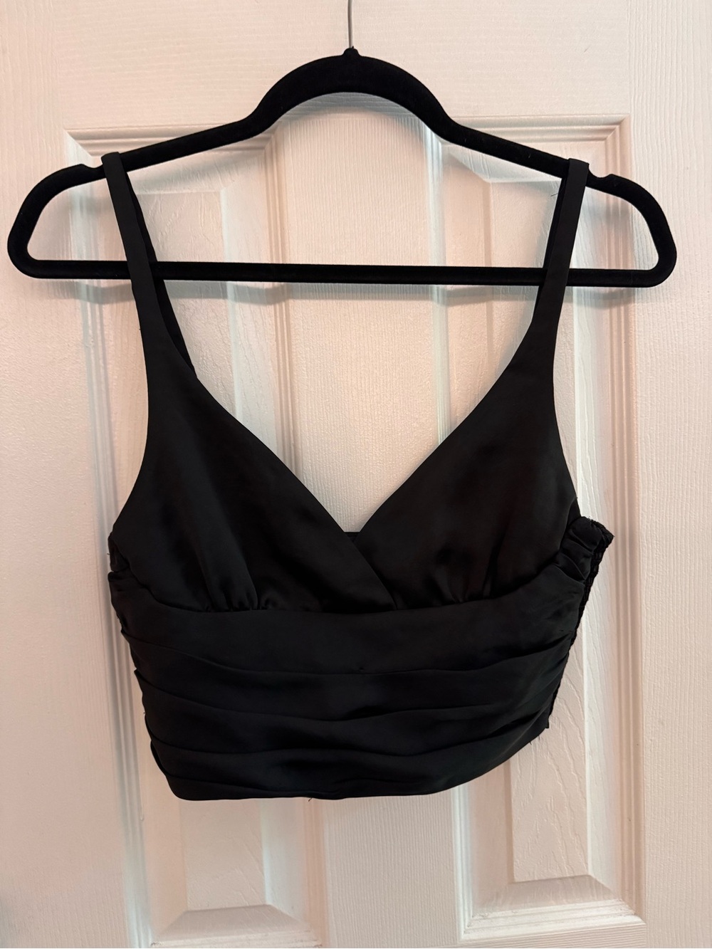 ZARA Black Satin Crop Top Size Small